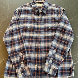 Men's Normal Brand Plaid Flannel Button Large
